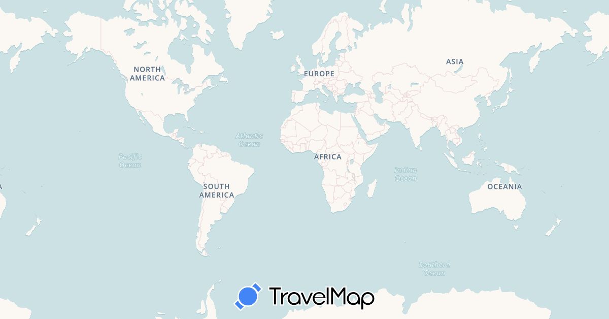 TravelMap itinerary: driving, bus, plane, cycling, hiking, boat, hitchhiking in Argentina, Bolivia, Chile, Colombia, Costa Rica, Ecuador, France, Guatemala, Honduras, Italy, Mexico, Nicaragua, Panama, Peru, El Salvador (Europe, North America, South America)